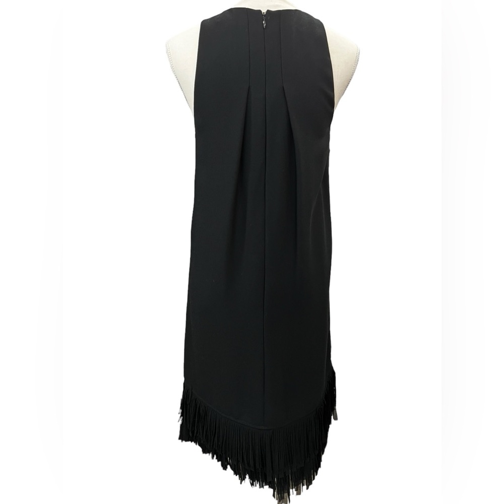 Banana Republic Fringe Hem Shift Dress Black Sleeveless Cocktail Party Size 2 - Picture 3 of 8